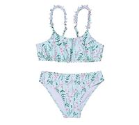 Generisch Nuovo Costume da bagno floreale Femminile Fresco Petalo Straps Ragazze Split Abbigliamento per bambini, Azzurro, 7-8 Jahre