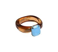 Generisch O Anelli Set Guarnizione Sanitari Colorato Anello Strass Acrilico per Donne Simpatico Costume Accessori Anelli Indiani, Taglia unica, resina, Nessuna pietra preziosa