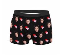 Generisch O biancheria intima da uomo Funny Photo Customized Underwear Briefs for Husband Boxer Uomo tinta unita, Colore: rosso, S