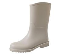 Generisch O Scarpe da donna 38 England Rain Boots Mid Calf Boots Non Slip Wear Water Shoes Scarpe da ginnastica bianche da donna alte, grigio., 36 EU