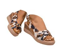Generisch O scarpe da donna 40 sandali da donna con tacco obliquo e bocca di pesce, fibbia cava laterale, fondo piatto, scarpe romane, moda estiva, sandali da donna sexy scarpe rosse, marrone, 36 EU