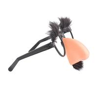 Generisch Occhiali da clown con baffi, leggeri, durevoli, in , accessorio per feste, occhiali con sopracciglia, baffi, cosplay, scuola, teatro, divertente, intrattenimento