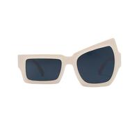 Generisch Occhiali da sole da donna, forma elegante e insolita, protezione UV per prendere il sole, nuoto, ciclismo e attività all'aperto, Montatura beige, pezzo grigio, Siehe Beschreibung
