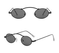 Generisch Occhiali da sole ovali da donna, in stile retrò, piccoli frame Sunglass Eyewear UV400 Sun Glass Shades, Nero, taglia unica