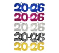 Generisch Occhiali di Capodanno 2026 Fun - Glitter per gli occhi - 2026 Occhiali da festa 5 pezzi | per feste a tema, compleanni, lauree, interni ed esterni, per donne e bambini, ospiti