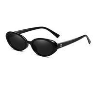 Generisch Occhiali ovali alla moda per il tempo libero, tutti i giorni, eleganti e versatili per ogni stagione, ideali per look casual, vestibilità perfetta, Nero , taglia unica