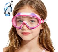 Generisch Occhialini da nuoto per bambini, anti-appannamento, UV Wide Vision, 2 pezzi, maschera da piscina 3-14 anni, clip per naso regolabile, spina impermeabile, occhialini da nuoto per ragazze