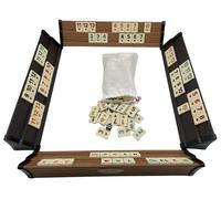Generisch OkeyKub-Premium Rummy Rommé Okey Set in Legno Bicolore | Con robusta borsa per il trasporto