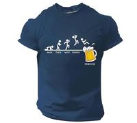 Generisch Oktoberfest Camicia da uomo Oktoberfest, a maniche corte, girocollo, stampa della birra, maglietta grafica Mon Tues Wed Thurs Friday, Maglietta da uomo blu Beer, L