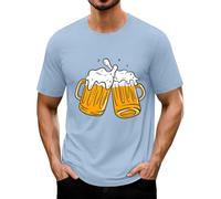 Generisch Oktoberfest camicia uomo Oktoberfest birra stampa birra manica corta girocollo abbigliamento grafico magliette ottobre, Maglietta da uomo a forma di beer azzurro, 5XL