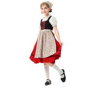 Generisch Oktoberfest - Costume da bambina a forma di Cappuccetto rosso, per bambini, colore rosso, per cosplay, costume di carnevale, costume Dirndl, lupo cattivo, nonna, Cappuccetto rosso, fiaba