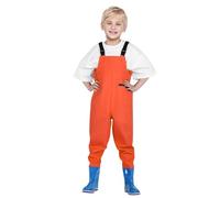 Generisch One Catch The Sea - Tuta da acqua per bambini, con stivali, Colore: arancione., 6-7 Anni
