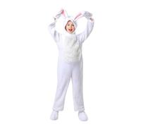 Generisch Onesie für Kinder Karneval Schlafanzug Cosplay Halloween Tierkostüm Weihnachten Pigiama, bianco, 7-8 anni