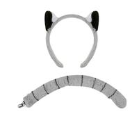 Generisch Orecchie di animali - Lemuren Fascia con coda e orecchie | Accessori per costumi per feste Carnevale Halloween spettacoli palcoscenici bambini eventi feste