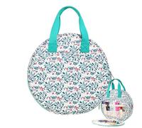 Generisch Organizer per ricamo, in più, con borsa per il trasporto, borsa rotonda per accessori da ricamo, borsa da forno portatile con tasche multiple, punti per ricamo, Caratteristiche singole