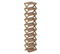 Generisch Organizer verticale - 165 cm pieghevole in legno | 10 livelli - Stabile scaffale in stile rustico ideale per scarpe da ginnastica e stivali nel corridoio stretto
