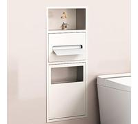 Generisch Organizzatore da parete in acciaio inox - Porta carta igienica e cestino per la spazzatura integrato per bagno, cucina, soggiorno, hotel