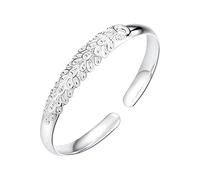 Generisch Orologi da donna con cinturino in pelle, motivo floreale, Taglia unica, Argento, Nessuna pietra preziosa