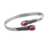 Generisch Orologio da donna con cinturino in pelle largo, stile americano, stile retrò, lucido, per le donne, cinturino Kabbala, colore: rosso, Taglia unica, Metallo, Nessuna pietra preziosa