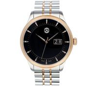 Generisch Orologio da polso da uomo originale Classic Elegance compatibile Mercedes-Benz orologio da uomo in acciaio inox argento/nero/oro rosa 41 mm, multicolore