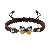 Generisch Orologio da polso mappa del mondo per ragazze adolescenti, corda regolabile, braccialetti a farfalla per donne, graziosi braccialetti con ciondoli a farfalla, migliori amici, bracciale per 2
