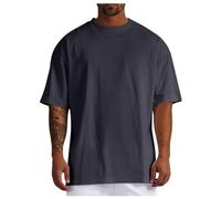 Generisch Orologio da polso Smart Maschio Estivo Camicia Puro Cotone Taglie Forti Tinta Unita Grande Taglia Manica Corta Con Maniche Rotonde Canottiera Uomo Bustier, grigio., L
