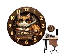 Generisch , Orologio decorativo silenzioso in legno retrò da 30,5 cm con design , non ticchettio, per libreria o espositore, per casa, soggiorno, cucina, ufficio, bagno
