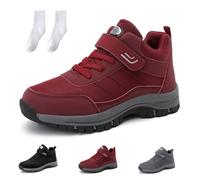 Generisch Orthoback - Scarpe invernali da donna, per attività all'aria aperta, riscaldanti, impermeabili, antiscivolo, unisex, 1 rosso., 35 EU