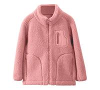 Generisch Outdoor Fleece Jacket Girl Fashion Korean Stand Collar Warm Fleece Thickened Coat Babystrickjacke, Colore: rosa., 9-10 Jahre