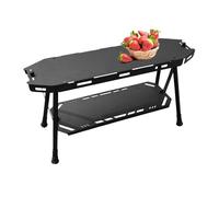Generisch Outdoor Folding Table - Camping Table pieghevole | Portable Aluminium Alloy Storage Rack Picnic Desk - Slim Fold Cook Station Compact Easy Assembly Camp Shelf for Home, Outdoor Use