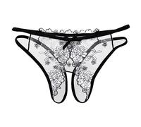 Generisch Ouvert Hipster Donna Pizzo Perizoma Tanga Con Cavallo Aperto Trasparente Tangas Traspirante Vita Bassa Slip No Show Biancheria Intima Erotica Per Donna Confortevole Morbido, bianco, Taglia