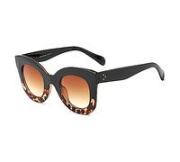 Generisch Oversize Cat Eye Gradient Sunglasses for Women Vintage Outdoor Frame Lady Eyeglass, Nero e leopardo, taglia unica