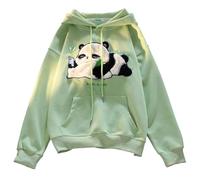 Generisch Oversize Felpa con cappuccio da donna per il tempo libero, adolescente, comoda felpa con cappuccio, a maniche lunghe, tinta unita, per sport, fitness, attività all'aria aperta, 03-verde, L