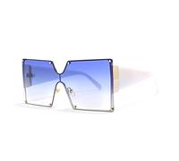 Generisch oversized sunglasses da donna rimless sole glasses One piece gradient luxury shades design retrò uv400 vintage, Blu, taglia unica