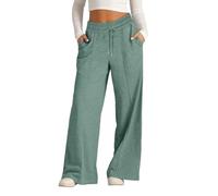 Generisch Oversized Wide Leg Sweatpants Girls Elastic Drawstring Straight Leg Sweatpants Waisted Baggy Pants Pocket Short Pants Baby Girls, verde, 10-11 Jahre