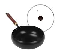 Generisch Padella in ferro - antiaderente con coperchio - pentole senza rivestimento per fornelli a induzione uova pollo bistecca campeggio