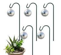 Generisch Paletti da giardino per piante, set da 5 palle decorative | Sfera da discoteca da giardino per vaso di fiori, per interni ed esterni, vialetti, prati, terrazze