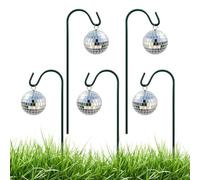 Generisch Paletti da giardino per piante, set di 5 mini aste a specchio impermeabili, a sfera da discoteca, per vasi di fiori, per interni ed esterni, vialetti, prati, terrazze