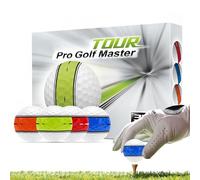 Generisch Palline da golf colorate, 12 palline da allenamento - portatile con target a 360 gradi per allenamento di slancio e precisione putter