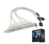 Generisch Pannello anteriore USB 2.0 HUB a 4 porte, 4 porte USB 2.0, pannello adattatore per scheda madre a 4 porte, cavo di prolunga elettronica, 30 cm, 2 pezzi