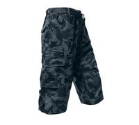 Generisch Pantaloncini cargo da uomo a 3/4, con tasche, estivi, in cotone, con elastico in vita, casual, da lavoro, per attività all'aria aperta, leggeri, mimetico, XL