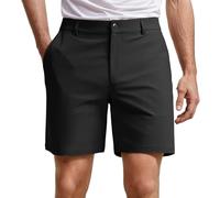 Generisch Pantaloncini cargo da uomo alla moda, in tessuto elasticizzato altamente elastico, con quattro tasche robuste, ideali per il lavoro e le attività all'aperto nelle calde giornate estive, Nero