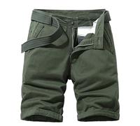Generisch Pantaloncini cargo da uomo, in cotone, corti, bermuda estivi, da uomo, estivi, pantaloni cargo corti, pantaloni chino con tasche, senza cintura