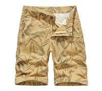 Generisch Pantaloncini cargo da uomo in tessuto twill resistente con pratiche tasche per avventure all'aria aperta, stile urbano per tutte le attività, cachi, 36