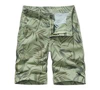 Generisch Pantaloncini cargo da uomo in tessuto twill resistente con pratiche tasche per avventure all'aria aperta, stile urbano per tutte le attività, verde, 40