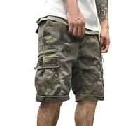 Generisch Pantaloncini cargo da uomo, mimetici, per attività all'aria aperta, multi-tasca, estivi, militari, per il tempo libero, da uomo, corti, bermuda in camouflage, grigio., 3XL