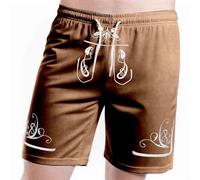 Generisch Pantaloncini casual da uomo con stampa a lettere per le avventure quotidiane attive estive per il tempo libero, caffè, XL