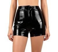 Generisch Pantaloncini casual e attillati in taglie forti con vita alta per un'estate comoda e alla moda., Nero , 5XL