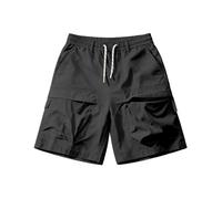 Generisch Pantaloncini corti da uomo con chiusura lampo, tasche oversize, da lavoro, da trekking, comodi, sportivi, casual, estivi, trunks cargo, Nero , M