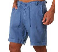 Generisch Pantaloncini corti da uomo, leggeri e ariosi, per allenamento, bodybuilding, palestra, sport, tempo libero, traspiranti, da spiaggia, da jogging, da allenamento, da allenamento, Blu, L